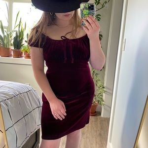 Vintage red velvet dress